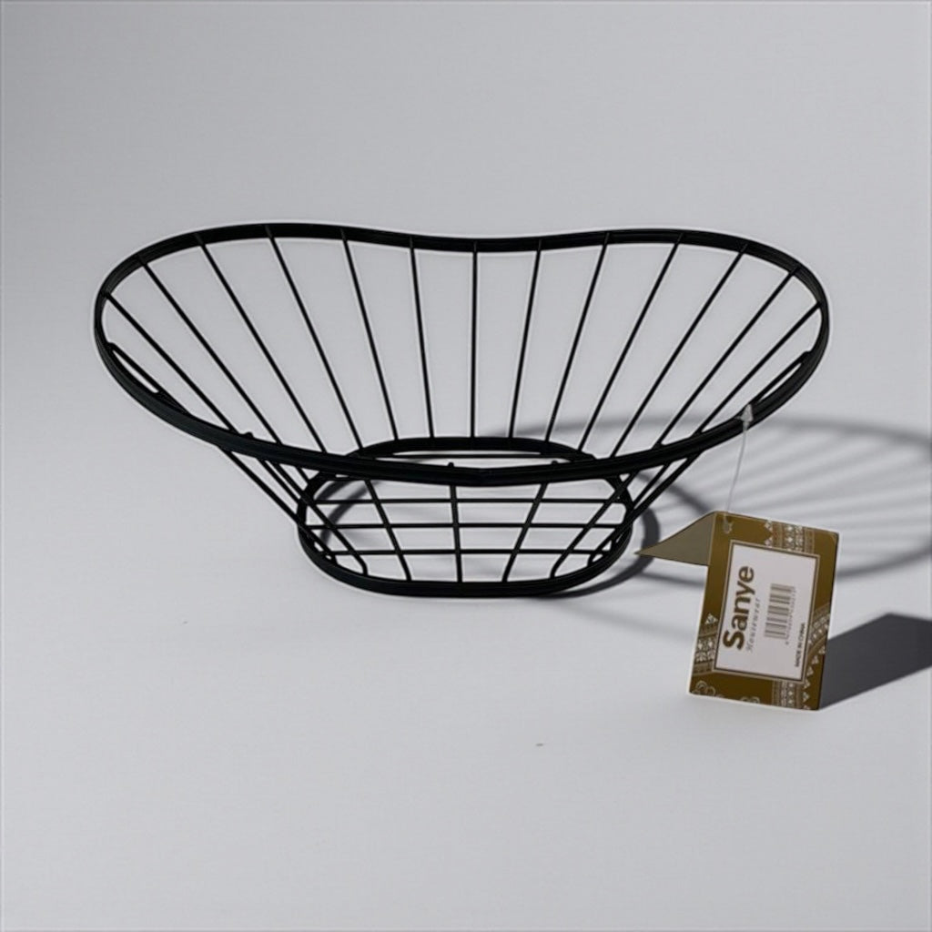 Black Metal Wire Decorative Fruit Bowl Bowl Organizer For Kitchen & Dining Counter