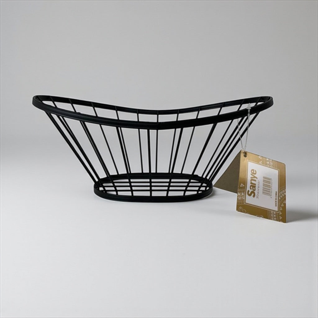 Black Metal Wire Decorative Fruit Bowl Bowl Organizer For Kitchen & Dining Counter