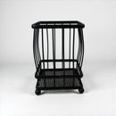 Black metal basket on a white background