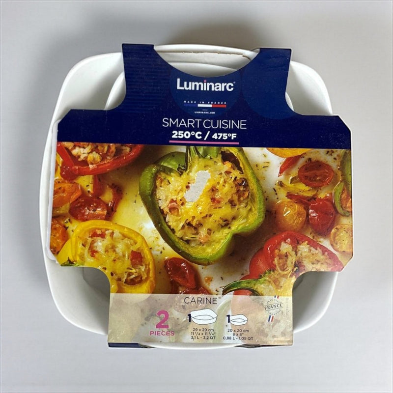 Luminarc Smart Cuisine Carine 2‑Piece Oven Glass Square Bakeware Set Heat Resistant To 250°C