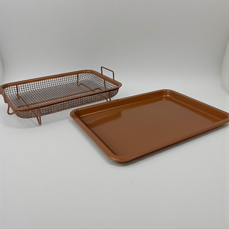 Copper Oven Air Fryer Basket, 35cm