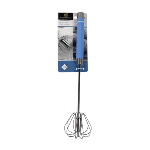 Handheld whisk with blue handle on a white background available at cupindy.com