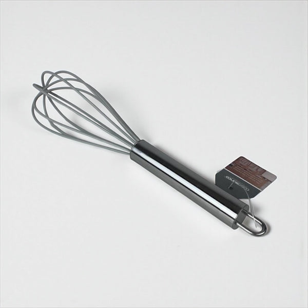 Metal whisk with a wooden handle on a white background available at cupindy.com