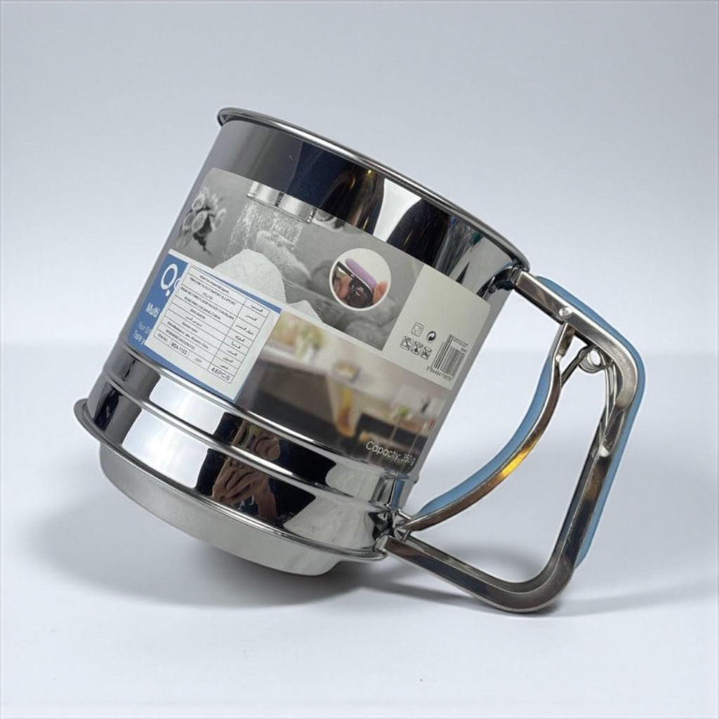 Stainless Steel Flour Sifter - Double Layer Baking Sieve with 350g Capacity