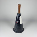 Black and silver kitchen tool with wooden handle on a gray background available at cupindy.com