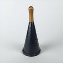 Black textured object with a wooden handle on a white background available at cupindy.com