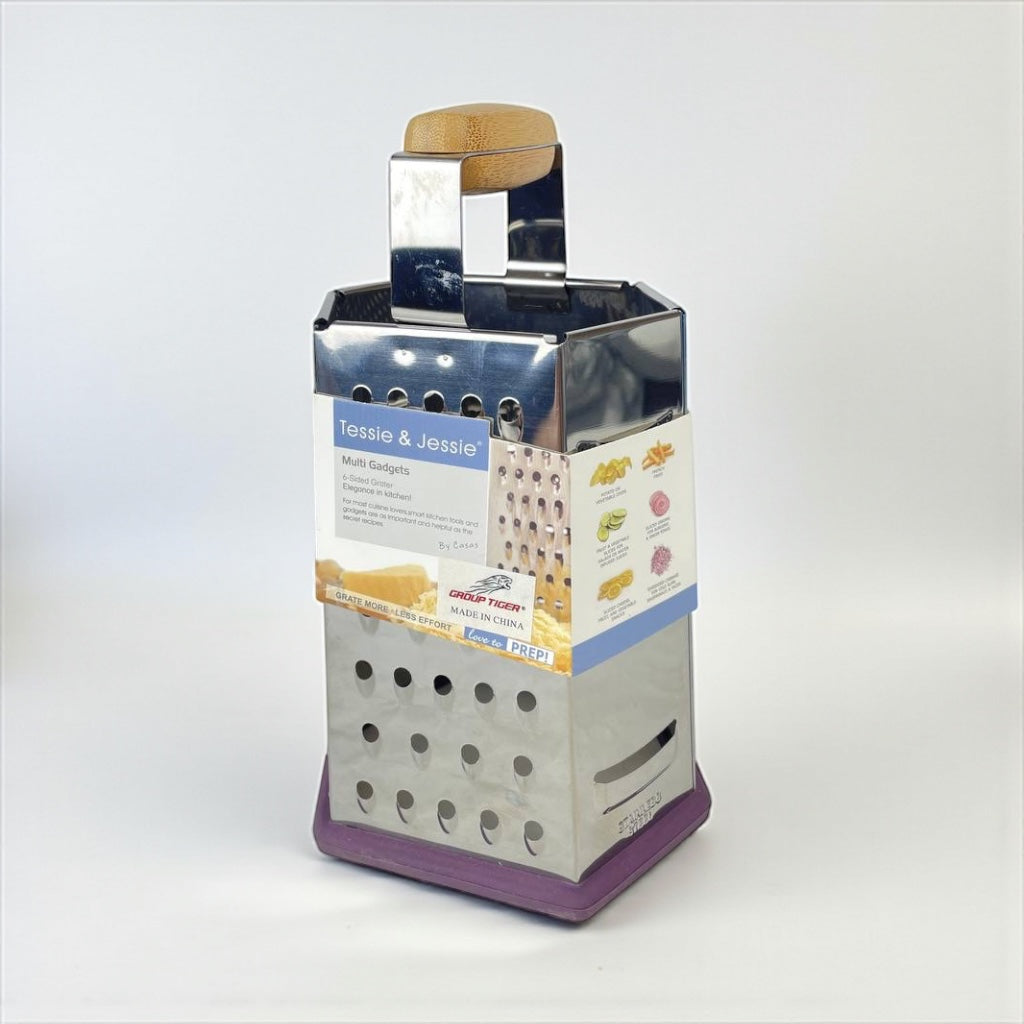 Box grater with wooden handle on a white background available at cupindy.com