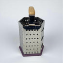 Hexagonal metal grater with wooden handle on a white background available at cupindy.com