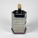 Rectangular metal grater with a wooden handle on a white background available at cupindy.com