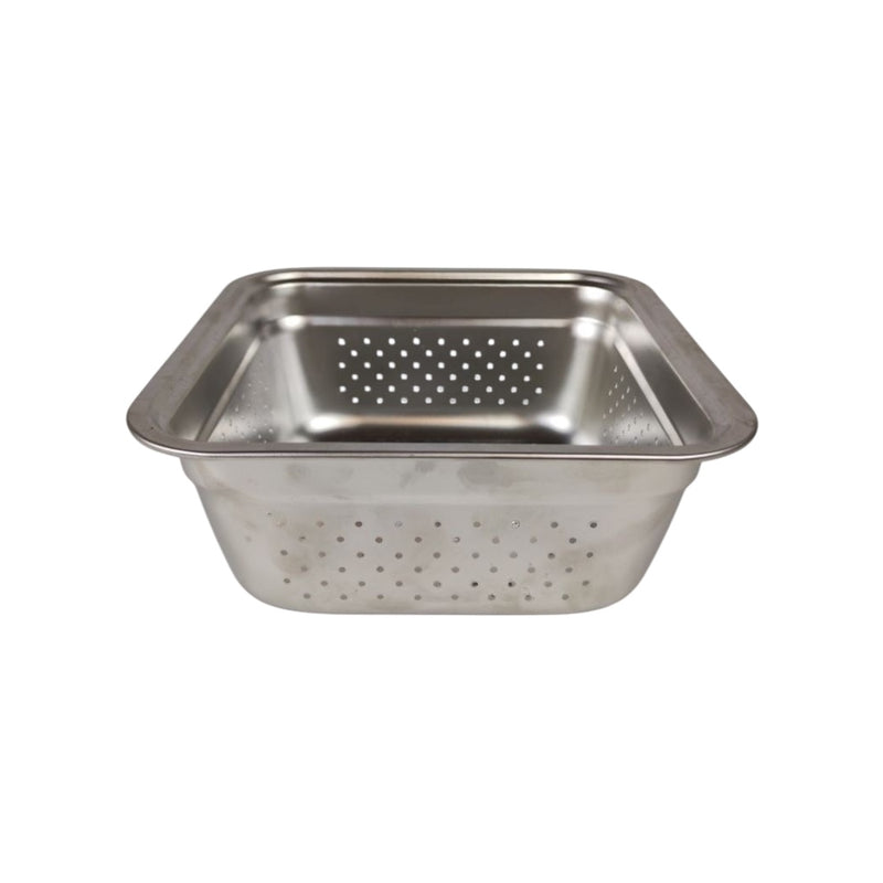 Stainless steel perforated pan on a white background available at cupindy.com