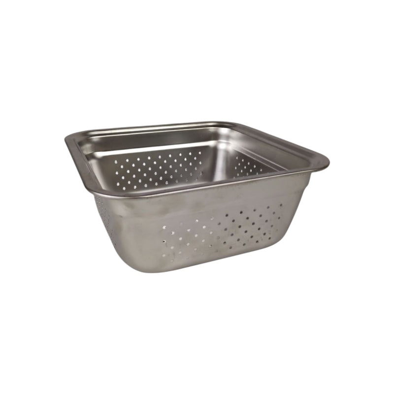 Stainless steel perforated pan on a white background available at cupindy.com