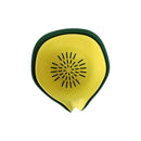 Yellow and green silicone lid on a white background