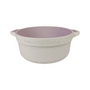 Two-toned fruit basket with 'Panier de fruits' text on a white background