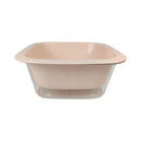 Beige square bowl on a white background