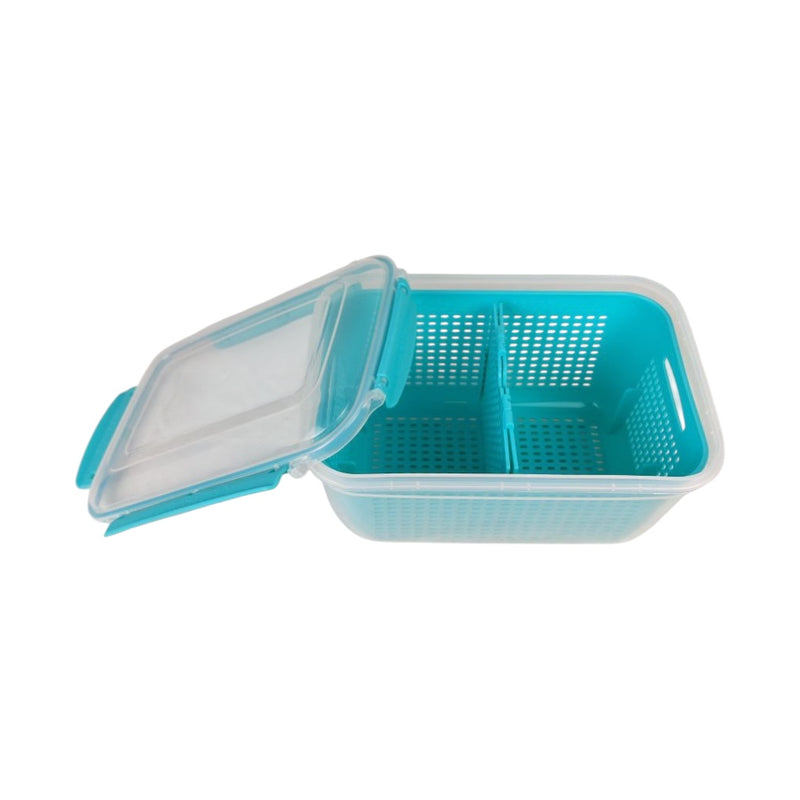 Blue plastic container with a lid on a white background available at cupindy.com