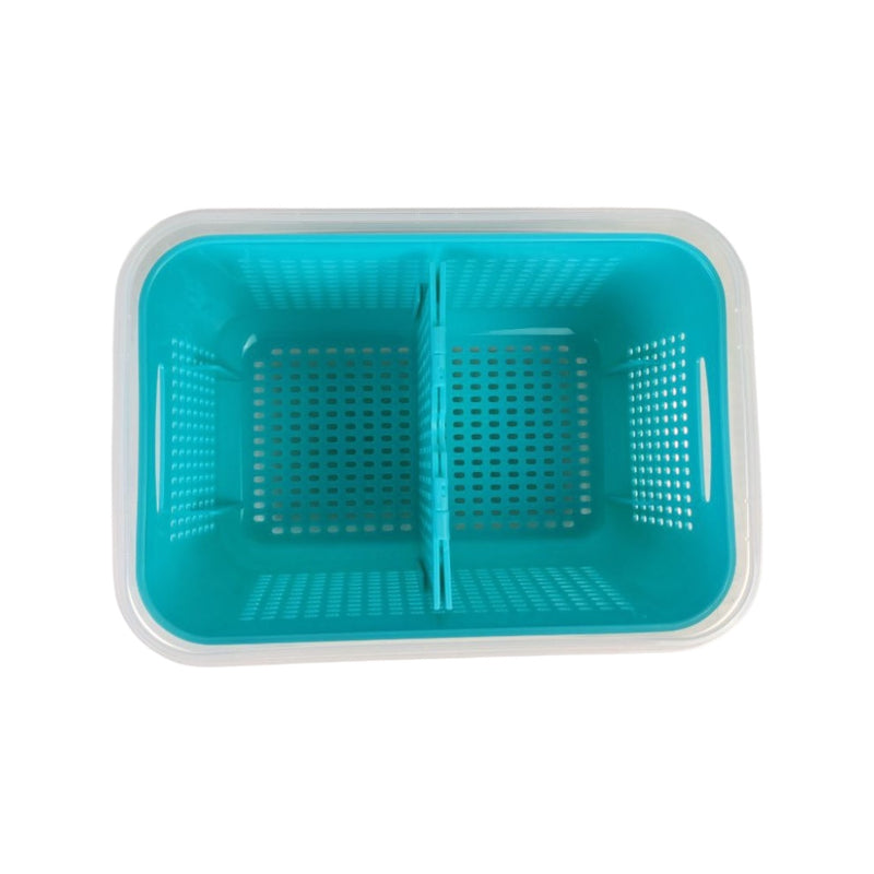 Turquoise plastic basket with white rim on a white background available at cupindy.com