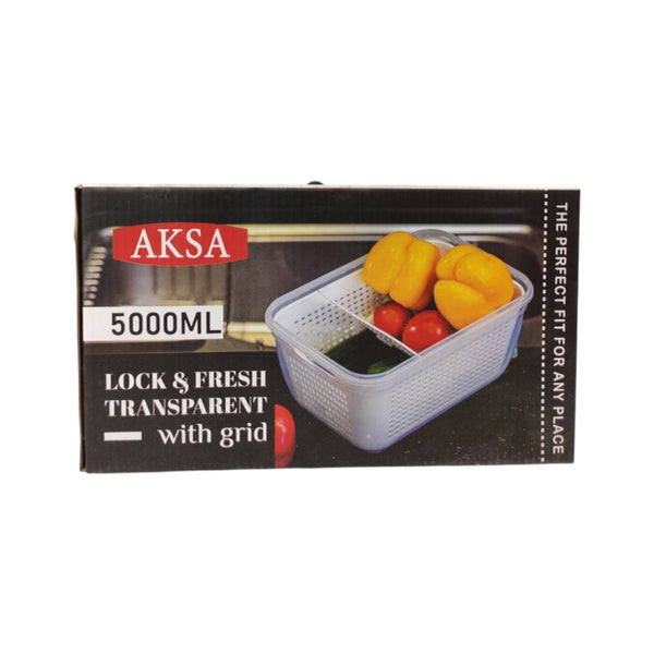 AKSA food storage container with fruits on a white background available at cupindy.com