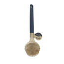 Pet grooming brush with a blue handle on a white background