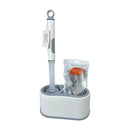 Cleaning brush set with holder and scrubber pack on a white background