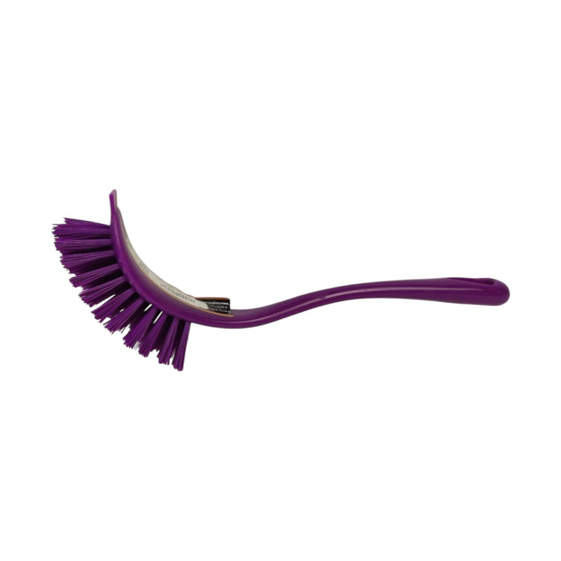 Purple brush with bristles on a white background