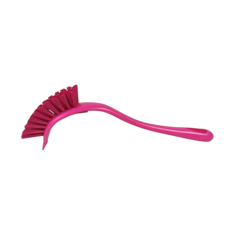 Pink brush with bristle head on a white background