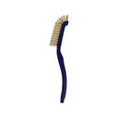 Navy blue brush with beige bristles on a white background