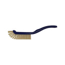 Cleaning brush with wooden handle and bristles on a white background