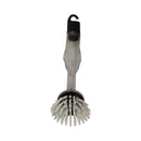 Bottle cleaning brush with black handle and bristle head on a white background
