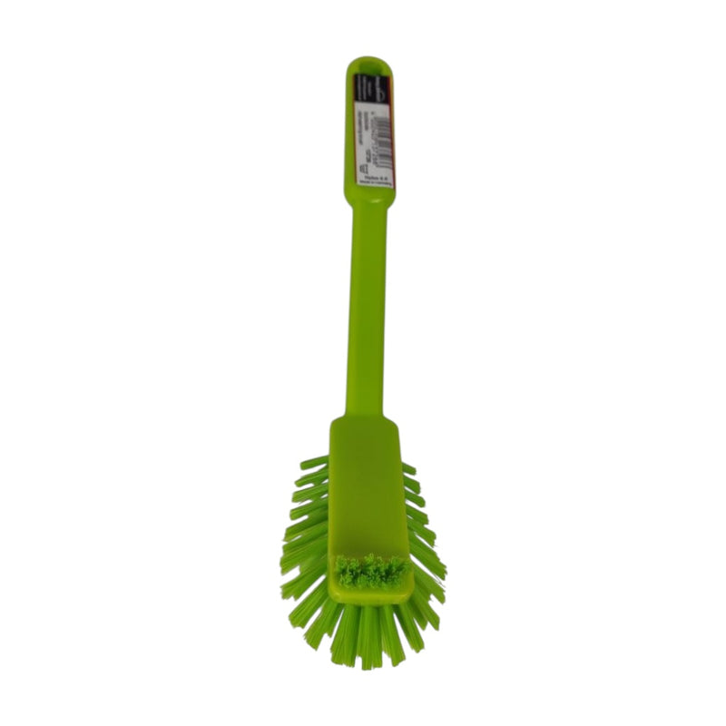 Green bottle brush with bristles on a white background