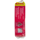 Red and yellow package with text on a white background