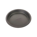 Round black baking pan on a white background