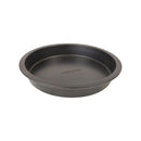 Black round baking pan on a white background