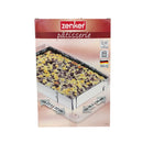 Zenker pastry baking tray packaging with a cake on a white background