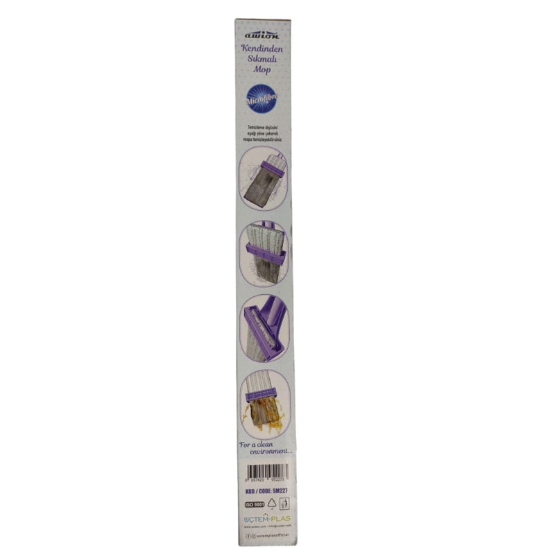 Self-Wringing Microfiber Mop - Hands-Free Floor Cleaning Flat Mop