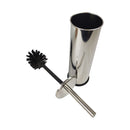 Metal cocktail shaker with black brush on a white background