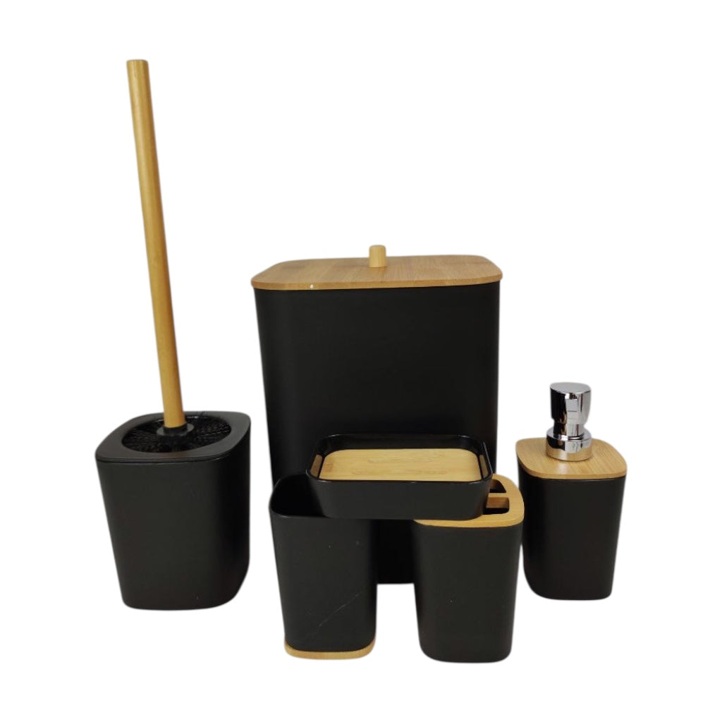 6-Piece Bamboo Bathroom Set | Modern & Durable Accessories