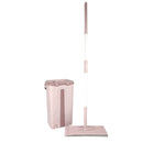 Pink mop and bucket set on a white background