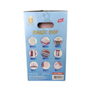 Box of a magic mop with images and text on a white background