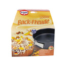 Dr. Oetker 'Back-Freude' cake pan packaging with a cake illustration on a white background available at cupindy.com