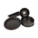 Set of black baking pans on a white background available at cupindy.com