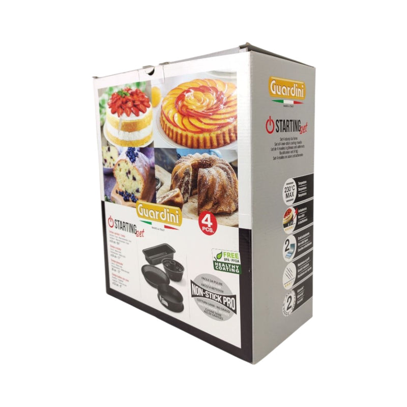 Guardini baking set packaging with images of baked goods on a white background available at cupindy.com
