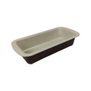 Rectangular baking pan with beige top and black bottom on a white background available at cupindy.com