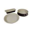 Set of four ceramic baking pans on a white background available at cupindy.com