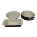 Set of three baking pans on a white background available at cupindy.com