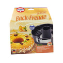 Packaging of Dr. Oetker Classic Back-Freude baking mold with a cake illustration on a white background available at cupindy.com