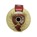 Gold cake pan with a chocolate cake and packaging labeled 'Zenker Choco' on a white background available at cupindy.com