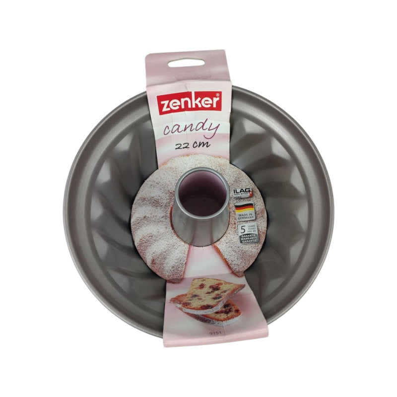 Zenker bundt cake pan with packaging on a white background available at cupindy.com