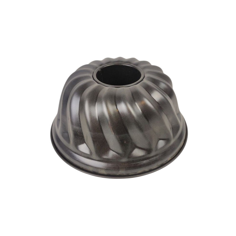 Metallic Bundt cake mold on a white background available at cupindy.com