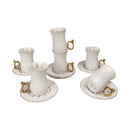 6-Pcs Turkish Coffee Cup Set - Decorative Porcelain Espresso Cups with Saucers