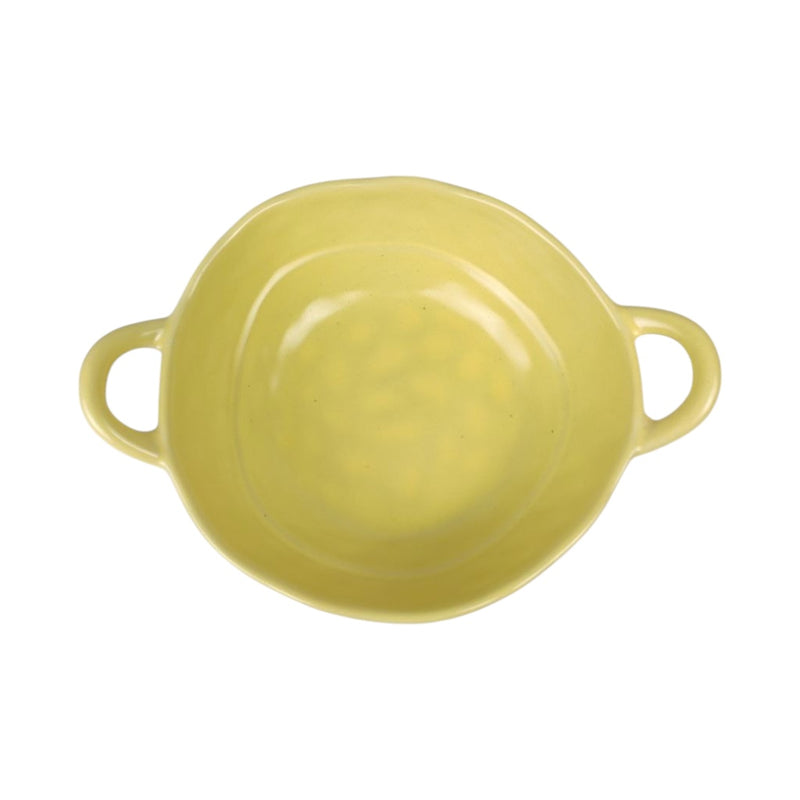 22cm Porcelain Serving Bowl with Handles - Decorative Oval Casserole Dish